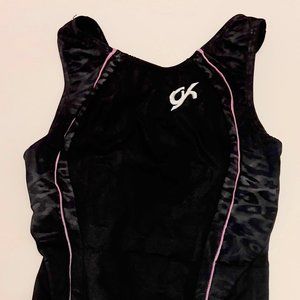 Gymnastics Leotard GK Black and Leopard Print